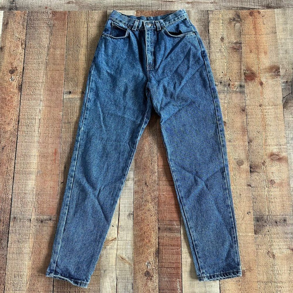Vintage Levi's Women's 573 Silver Tab High Rise Straight Leg Mom Jeans Dark Wash
